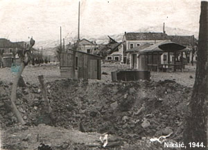 Niksicka pjaca nakon saveznickog bombardovanja 1944